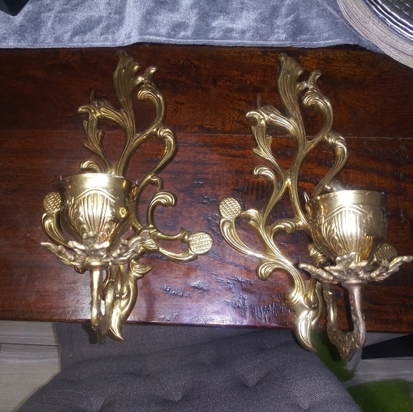 Other - Brass wall candle holders